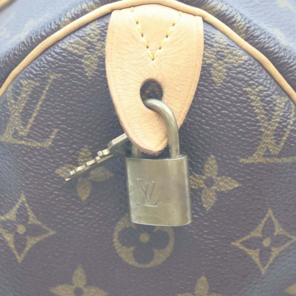 LOUIS VUITTON Brown Monogram Speedy 30 Boston Bag - Picture 9 of 10